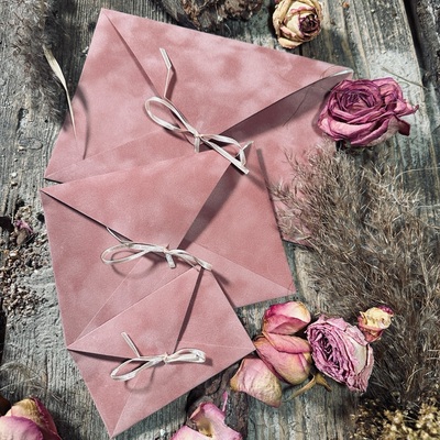 Gift envelopes VELVET with ribbon