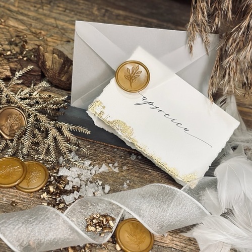 Hand-torn paper card CONGRATULATIONS