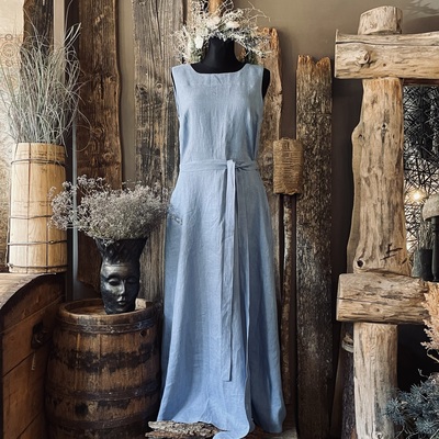 Classic long linen dress A PIGEON