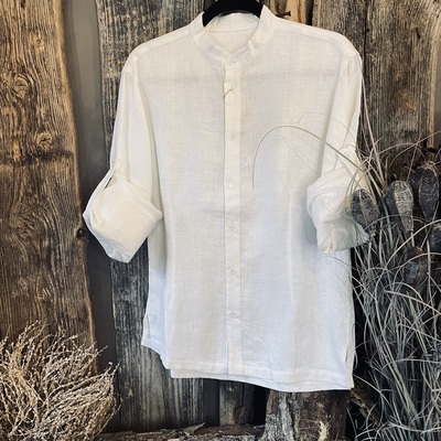 Men's linen shirt WHITE FAIRY TALE